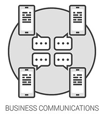 Image showing Business communications line infographic.