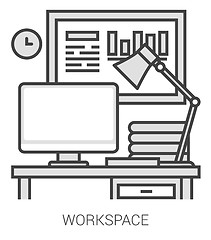 Image showing Workplace line infographic.