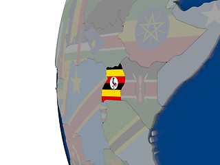 Image showing Uganda with national flag