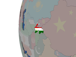 Image showing Tajikistan with national flag