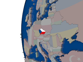 Image showing Czech republic with national flag
