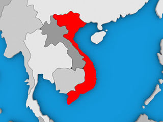 Image showing Vietnam in red on globe