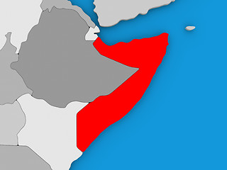 Image showing Somalia in red on globe