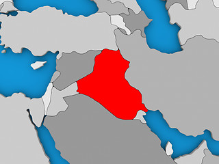 Image showing Iraq in red on globe