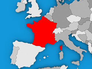 Image showing France in red on globe