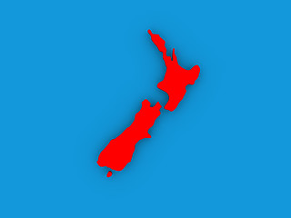 Image showing New Zealand in red on globe