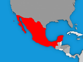 Image showing Mexico in red on globe