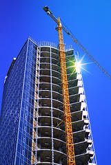 Image showing skyscraper and building crane