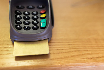 Image showing close up of bank card reader or atm terminal