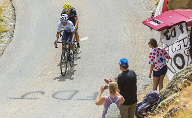 Image showing The Cyclists Quintana and Valverde -Tour de France 2015