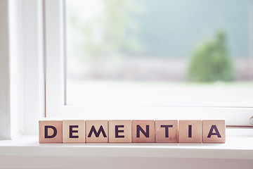 Image showing Dementia sign in a window