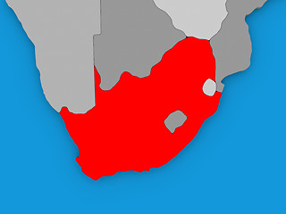 Image showing South Africa in red on globe