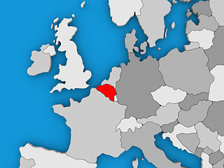 Image showing Belgium in red on globe