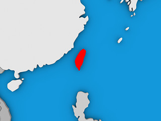 Image showing Taiwan in red on globe