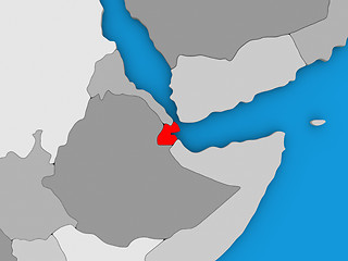 Image showing Djibouti in red on globe