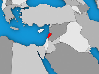 Image showing Lebanon in red on globe