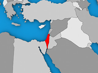 Image showing Israel in red on globe