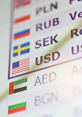 Image showing digital display with currency exchange rates