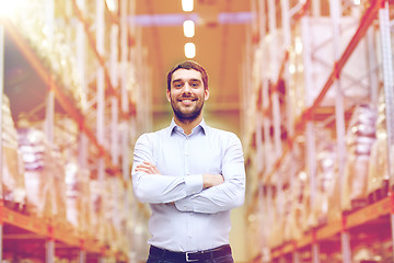 Image showing happy man at warehouse