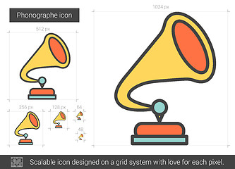 Image showing Phonographe line icon.