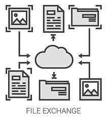 Image showing File exchange line infographic.