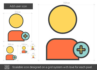 Image showing Add user line icon.