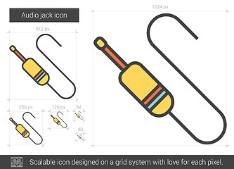 Image showing Audio jack line icon.