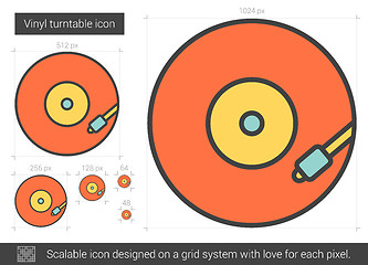 Image showing Vinyl turntable line icon.