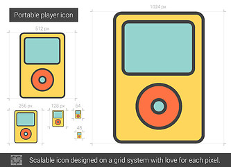 Image showing Portable player line icon.
