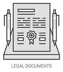 Image showing Legal documents line infographic.