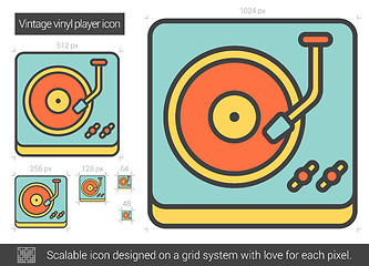 Image showing Vintage vinyl player line icon.