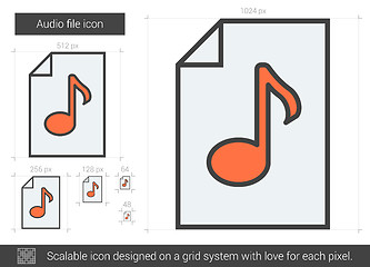 Image showing Audio file line icon.