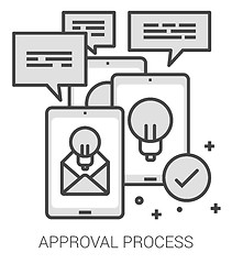 Image showing Approval process line infographic.