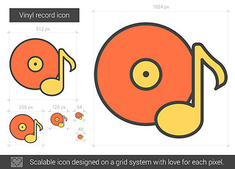 Image showing Vinyl record line icon.