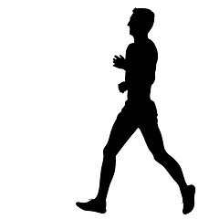 Image showing Silhouettes. Runners on sprint, men. illustration