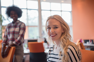 Image showing informal business woman working in the office