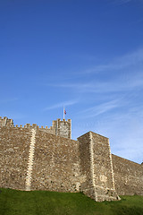 Image showing Castle walls and sky