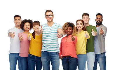 Image showing international group of people showing thumbs up