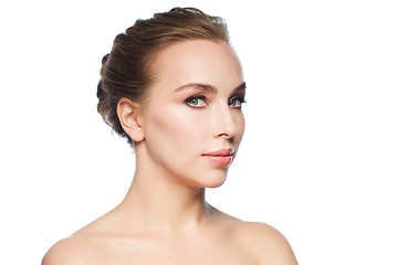 Image showing beautiful young woman face over white background