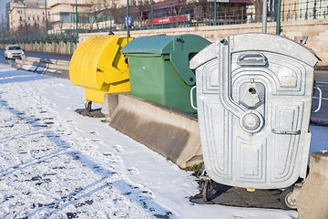 Image showing Trash of the city at winter