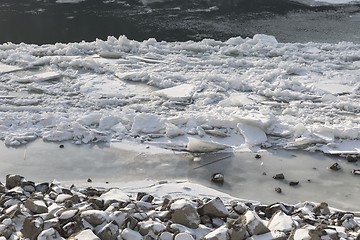 Image showing Large Icebergs at Danube river