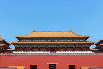 Image showing Traditional Chinese building under blue sky