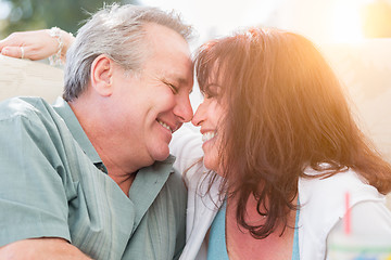 Image showing Happy Middle Aged Couple Enjoy A Romantic Moment Outside