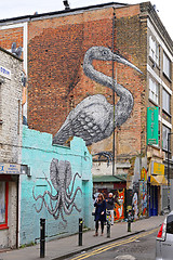 Image showing Crane Mural by Roa