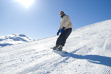 Image showing Snowboarder stock photo