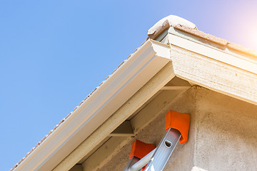 Image showing House with New Seamless Aluminum Rain Gutters.