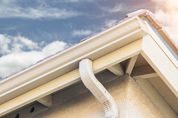 Image showing House with New Seamless Aluminum Rain Gutters.