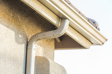 Image showing House with New Seamless Aluminum Rain Gutters.