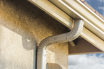 Image showing House with New Seamless Aluminum Rain Gutters.