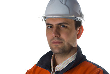 Image showing Confident Engineer isolated on white with copy space